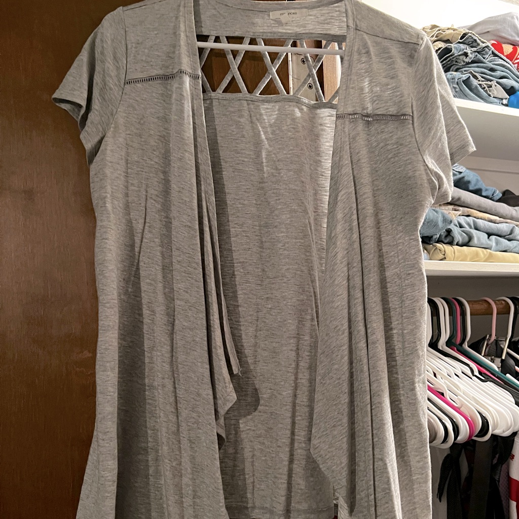 Grey Tee Cardigan